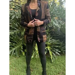 Vintage Patina International Artsy Oversized Blazer 80s Abstract Mod Medium